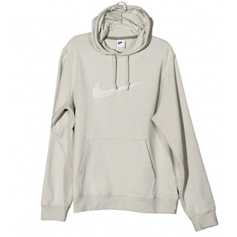 Nike Hoodie Mens XL Tan Pullover Swoosh Graphic Sportswear Activewear
